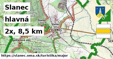 Slanec Turistické trasy hlavná 