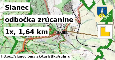 Slanec Turistické trasy odbočka zrúcanine 