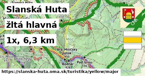 Slanská Huta Turistické trasy žltá hlavná