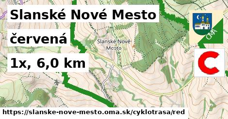 Slanské Nové Mesto Cyklotrasy červená 