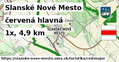 Slanské Nové Mesto Turistické trasy červená hlavná