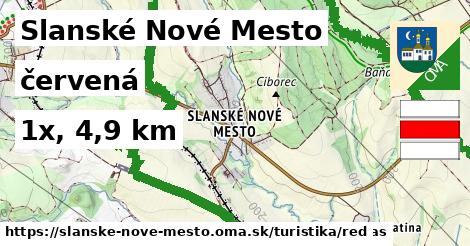 Slanské Nové Mesto Turistické trasy červená 