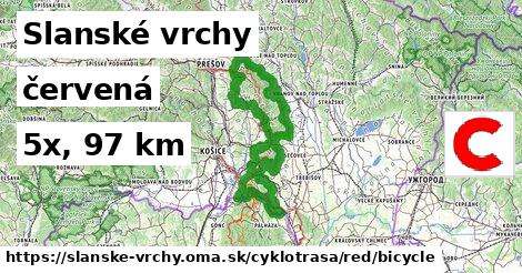 Slanské vrchy Cyklotrasy červená bicycle