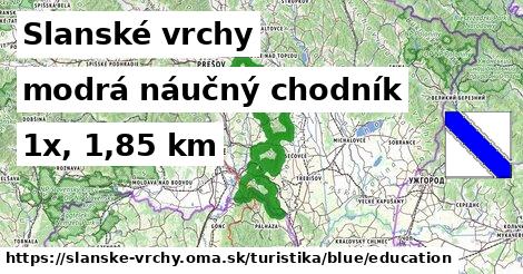 Slanské vrchy Turistické trasy modrá náučný chodník