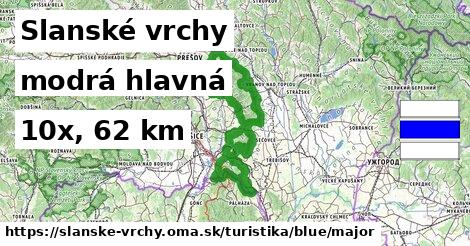 Slanské vrchy Turistické trasy modrá hlavná