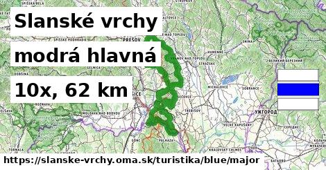 Slanské vrchy Turistické trasy modrá hlavná