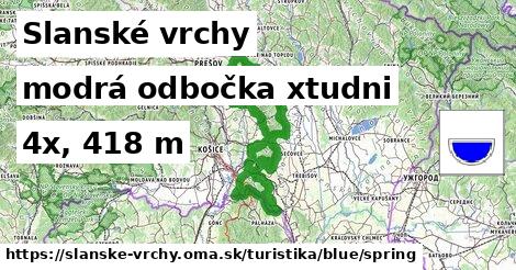 Slanské vrchy Turistické trasy modrá odbočka xtudni