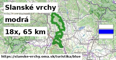 Slanské vrchy Turistické trasy modrá 