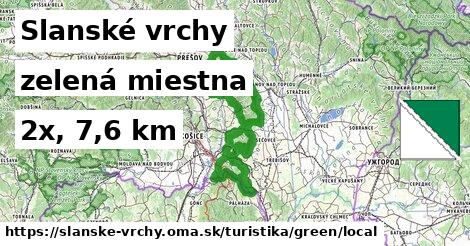 Slanské vrchy Turistické trasy zelená miestna