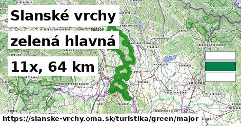 Slanské vrchy Turistické trasy zelená hlavná