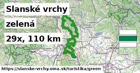 Slanské vrchy Turistické trasy zelená 