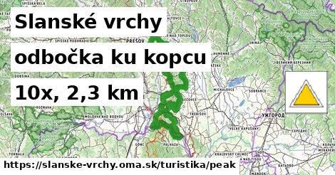 Slanské vrchy Turistické trasy odbočka ku kopcu 