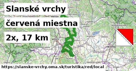 Slanské vrchy Turistické trasy červená miestna