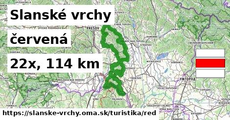 Slanské vrchy Turistické trasy červená 