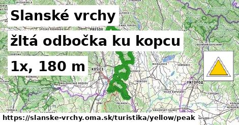 Slanské vrchy Turistické trasy žltá odbočka ku kopcu