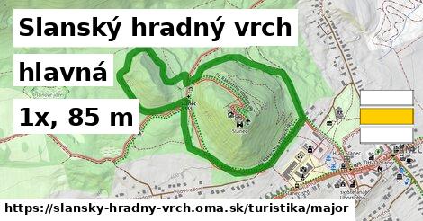 Slanský hradný vrch Turistické trasy hlavná 