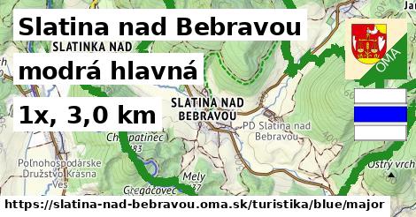 Slatina nad Bebravou Turistické trasy modrá hlavná