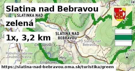 Slatina nad Bebravou Turistické trasy zelená 