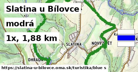 Slatina u Bílovce Turistické trasy modrá 