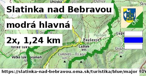 Slatinka nad Bebravou Turistické trasy modrá hlavná