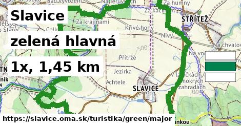 Slavice Turistické trasy zelená hlavná