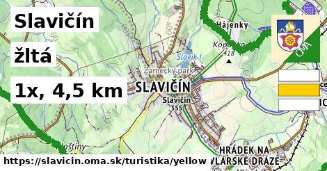 Slavičín Turistické trasy žltá 