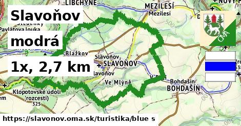 Slavoňov Turistické trasy modrá 