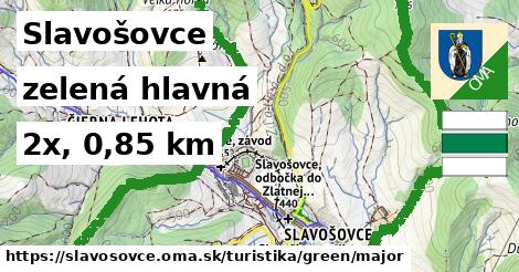 Slavošovce Turistické trasy zelená hlavná