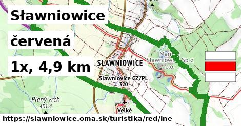 Sławniowice Turistické trasy červená iná