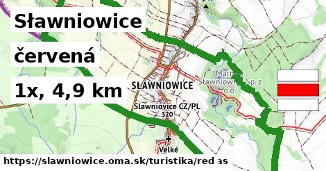 Sławniowice Turistické trasy červená 