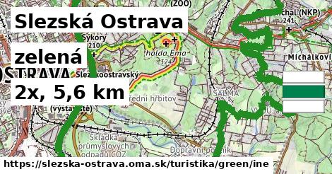 Slezská Ostrava Turistické trasy zelená iná