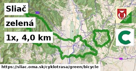 Sliač Cyklotrasy zelená bicycle