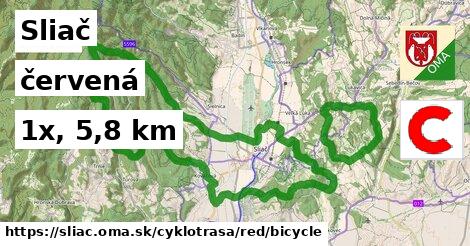 Sliač Cyklotrasy červená bicycle