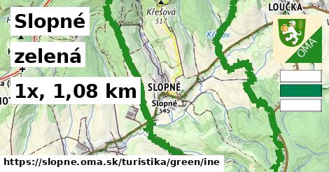 Slopné Turistické trasy zelená iná