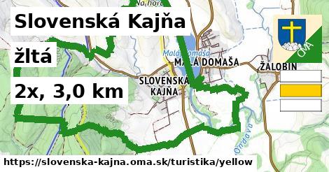 Slovenská Kajňa Turistické trasy žltá 