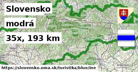 Slovensko Turistické trasy modrá iná