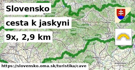 Slovensko Turistické trasy cesta k jaskyni 