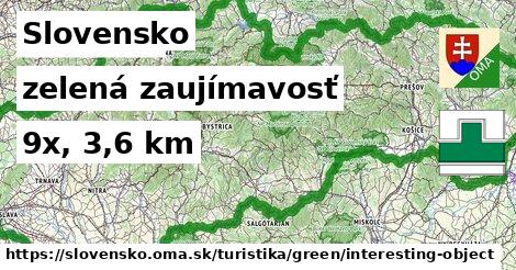 Slovensko Turistické trasy zelená zaujímavosť