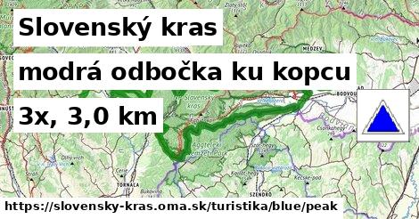Slovenský kras Turistické trasy modrá odbočka ku kopcu