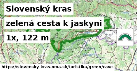 Slovenský kras Turistické trasy zelená cesta k jaskyni