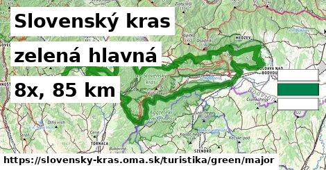 Slovenský kras Turistické trasy zelená hlavná