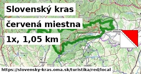 Slovenský kras Turistické trasy červená miestna