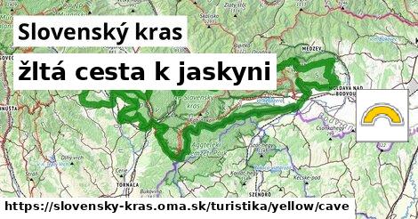 Slovenský kras Turistické trasy žltá cesta k jaskyni