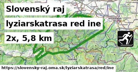Slovenský raj Lyžiarske trasy červená iná