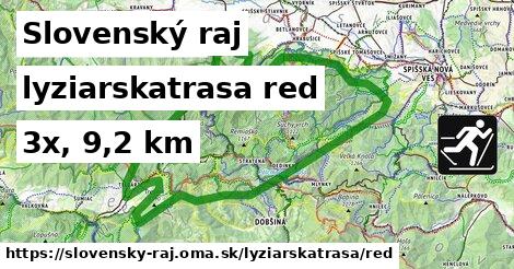 Slovenský raj Lyžiarske trasy červená 