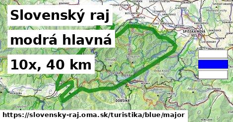 Slovenský raj Turistické trasy modrá hlavná