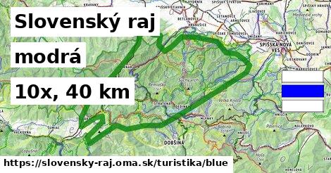 Slovenský raj Turistické trasy modrá 