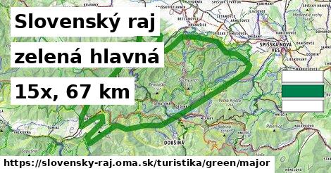 Slovenský raj Turistické trasy zelená hlavná