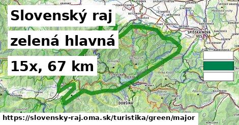 Slovenský raj Turistické trasy zelená hlavná