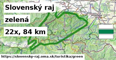 Slovenský raj Turistické trasy zelená 